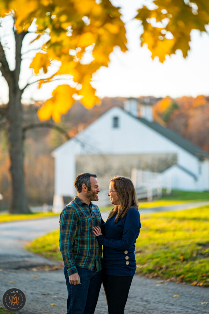 Lauren & Andrew's cozy PA Engagement session at Valley Forge Park, captured by Eastern Pennsylvania Wedding Photographer CSM Photography