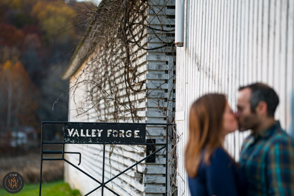 Lauren & Andrew's cozy PA Engagement session at Valley Forge Park, captured by Eastern Pennsylvania Wedding Photographer CSM Photography