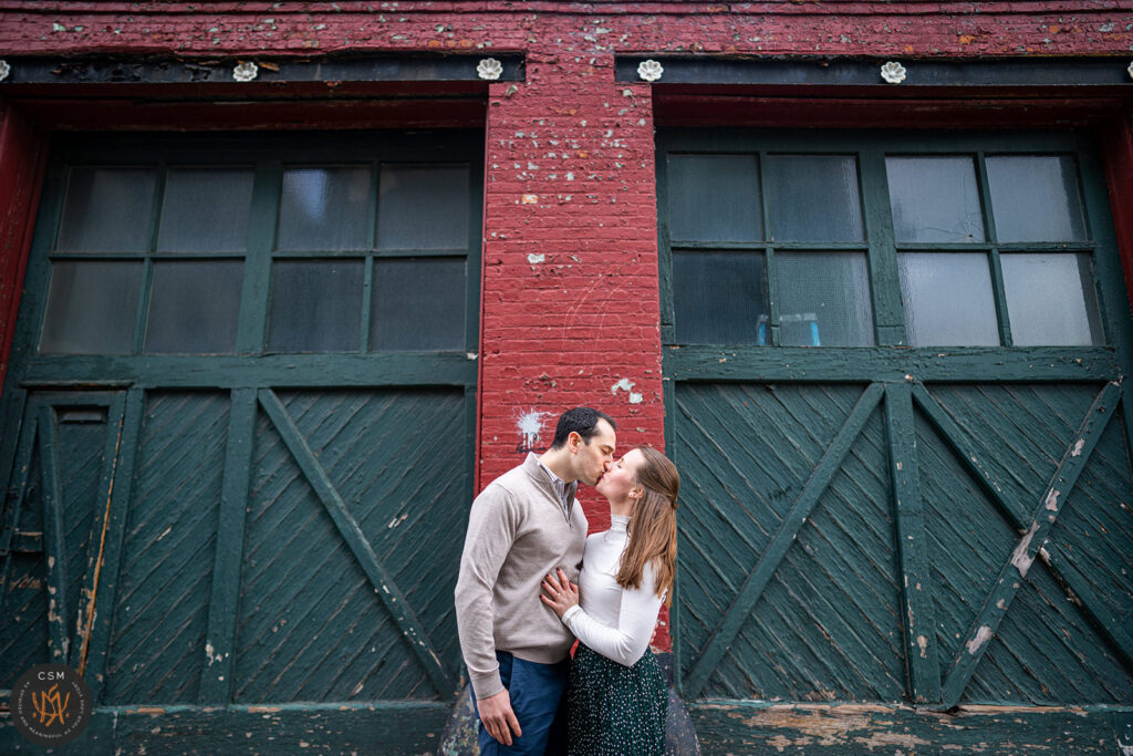 Maura and Matt's NYC Skyline Hoboken Engagement Session in Hoboken, NJ captured by classic and creative eastern pennsylvania wedding photographer CSM Photography