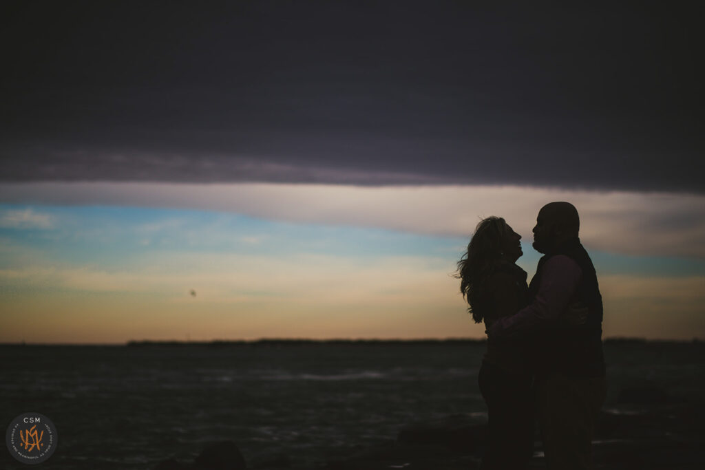 Jaimie & CJ's cozy Long Beach Island Engagement Session in Philadelphia, PA captured by classic and creative eastern pennsylvania wedding photographer CSM Photography