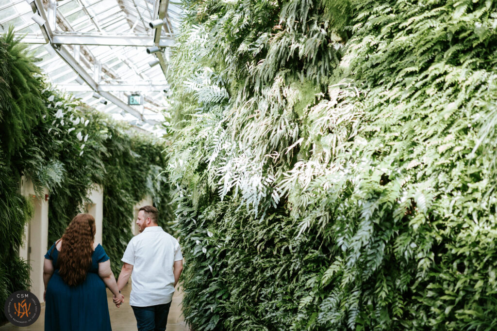 Tracy and Chevy's cheeky Longwood Gardens Engagement Session in Kennett Square, PA captured by classic and creative eastern pennsylvania wedding photographer CSM Photography