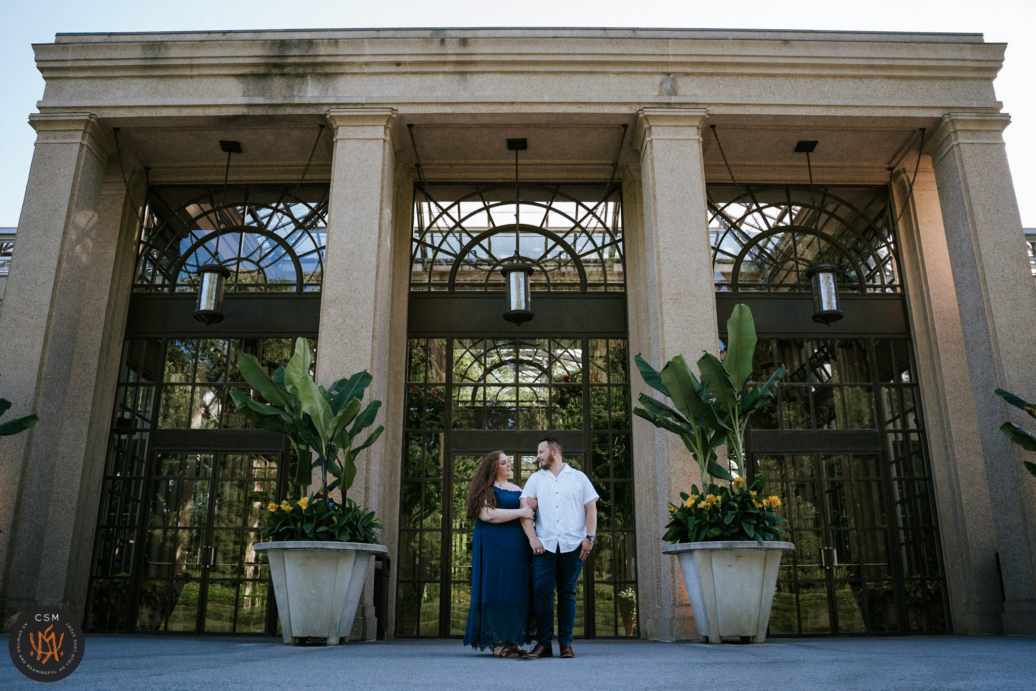 Tracy and Chevy's cheeky Longwood Gardens Engagement Session in Kennett Square, PA captured by classic and creative eastern pennsylvania wedding photographer CSM Photography