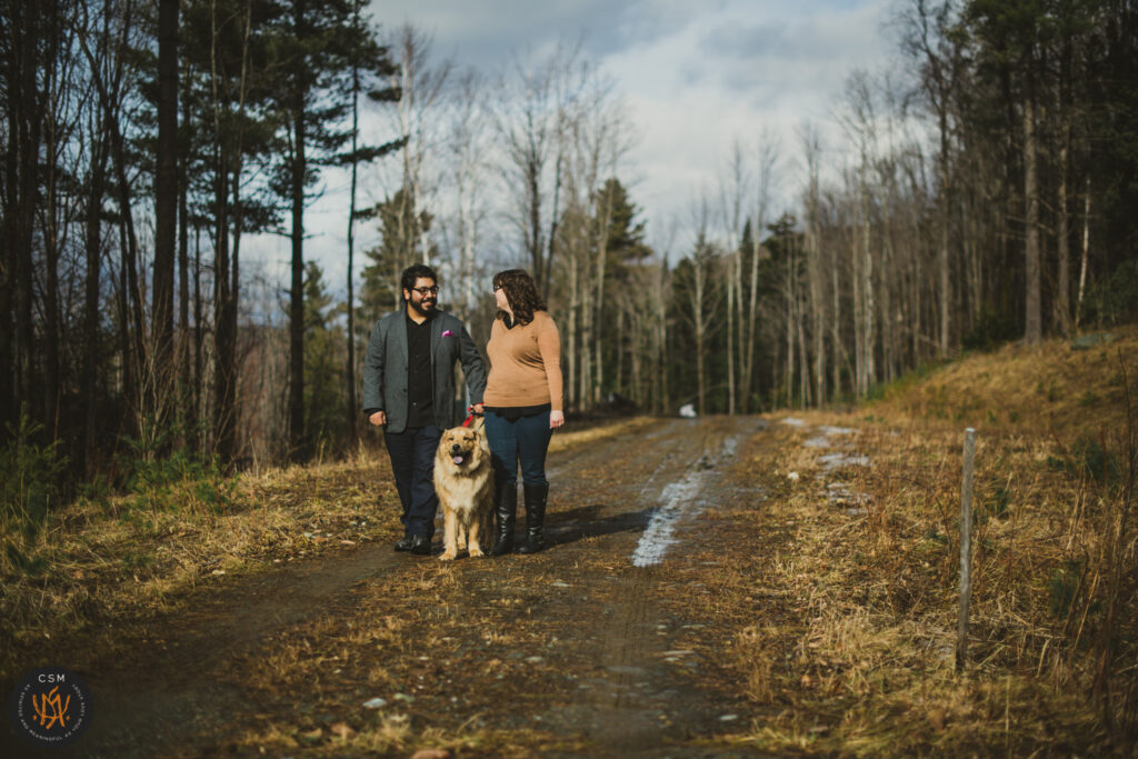 Kelsey and Carlos's spring Stowe Vermont Engagement Session captured by classic and creative eastern pennsylvania wedding photographer CSM Photography