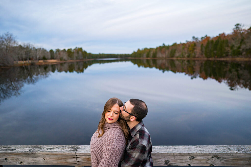 Coleen & Eric's winter engagement session at Batsto Village captured by Eastern Pennsylvania Wedding Photographer CSM Photography