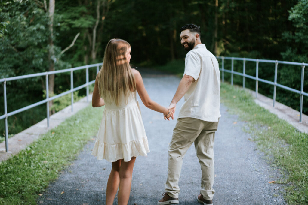 Alex and John's playful Hibernia Park Engagement Session in Coatesville, PA captured by classic and creative eastern pennsylvania wedding photographer CSM Photography