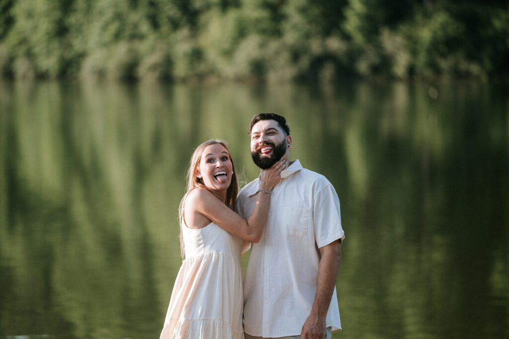 Alex and John's playful Hibernia Park Engagement Session in Coatesville, PA captured by classic and creative eastern pennsylvania wedding photographer CSM Photography